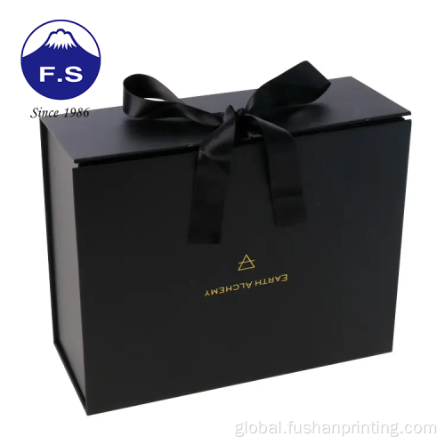 Color Box Packaging Printed Luxury Black Matte Folding Cardboard Wine Box Supplier